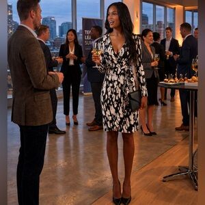 ✨127 Maggy London Long Sleeve Wrap Dress